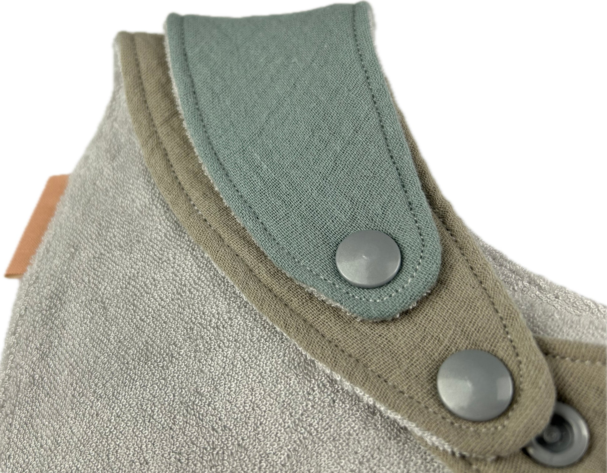 Double Guard Baby Dribble Bib Set - Pistachio Cream - Double Bib Back  Close-up