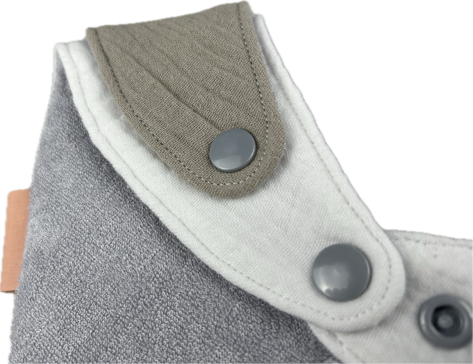 Double Guard Baby Dribble Bib Set - Mocha & Chino - Double Bib Back  Close-up
