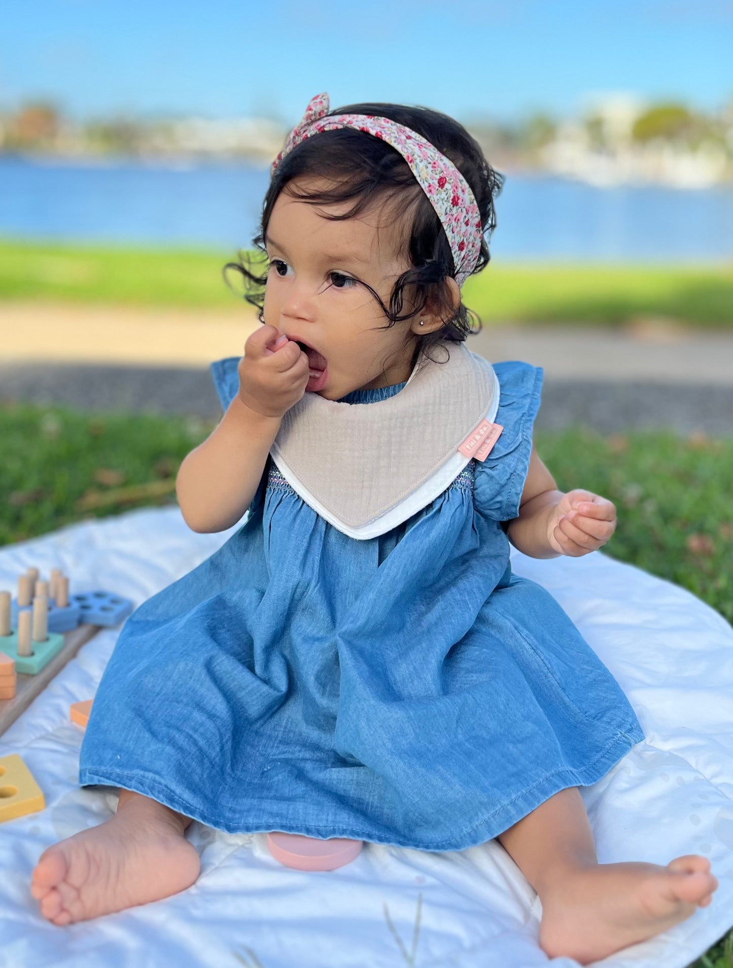 Double Guard Baby Dribble Bib Set - Mocha & Chino - Lifestyle