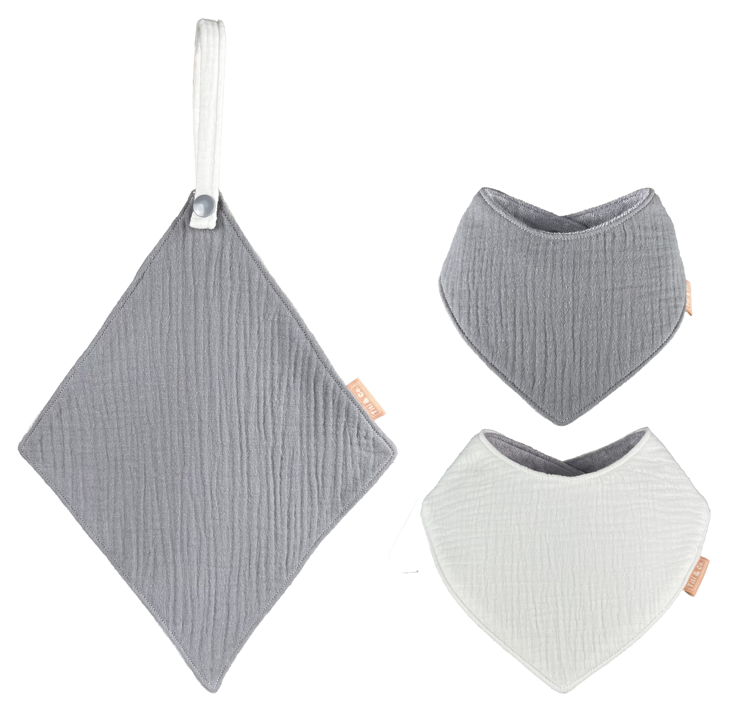 Double Guard Baby Dribble Bib Set - Milky Way - Base Bib + Top Bib + Face Washer