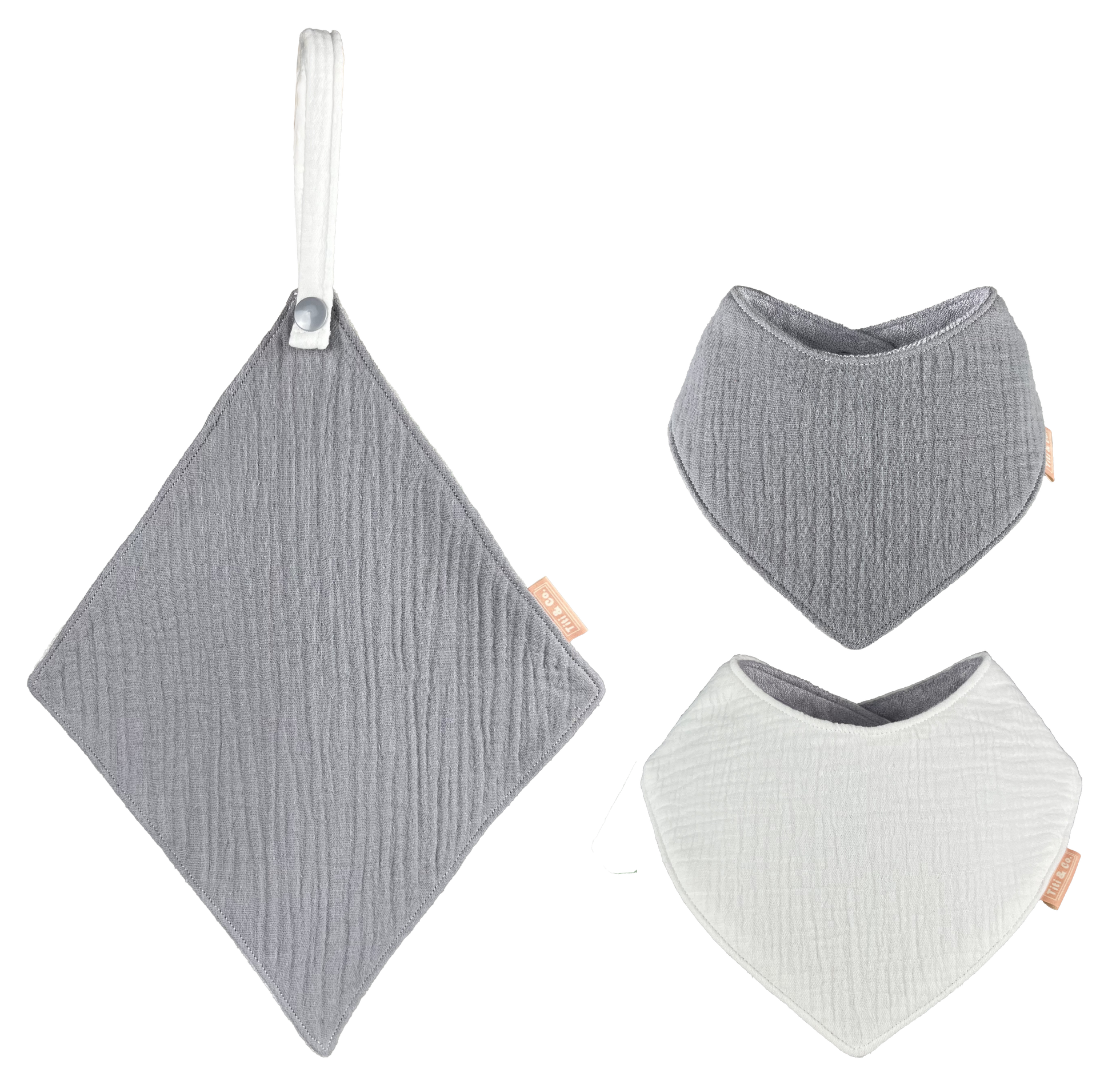Double Guard Baby Dribble Bib Set - Milky Way - Base Bib + Top Bib + Face Washer