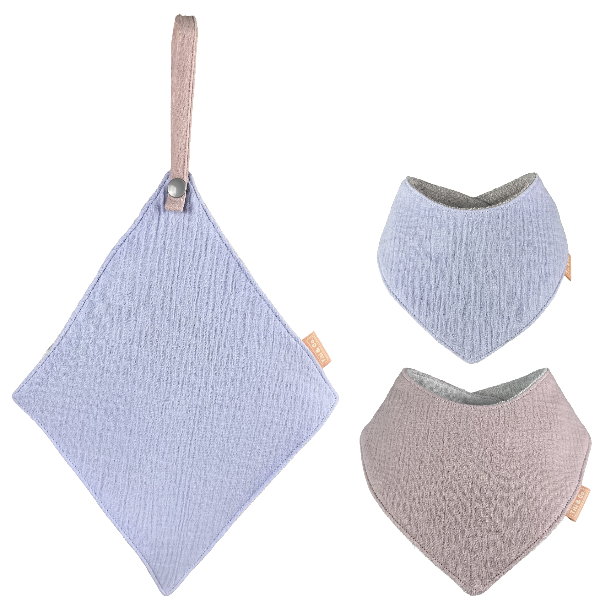 Double Guard Baby Dribble Bib  Set - Very Berry - Base Bib plus Top Bib plus Face Washer